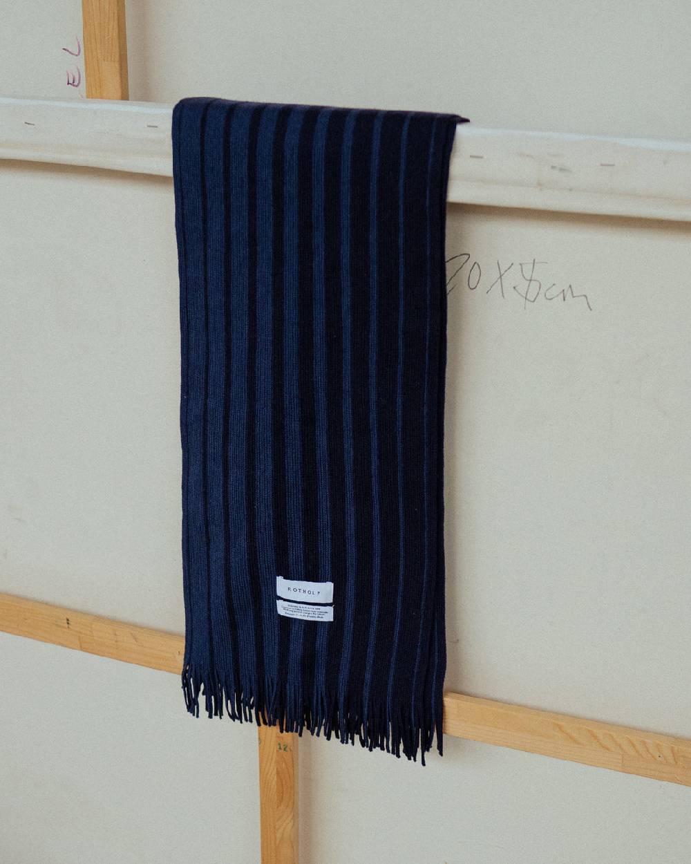 Rotholz Gestrickter Schal Merinowolle - Blau Gestreift Bis zu 65% Rabatt