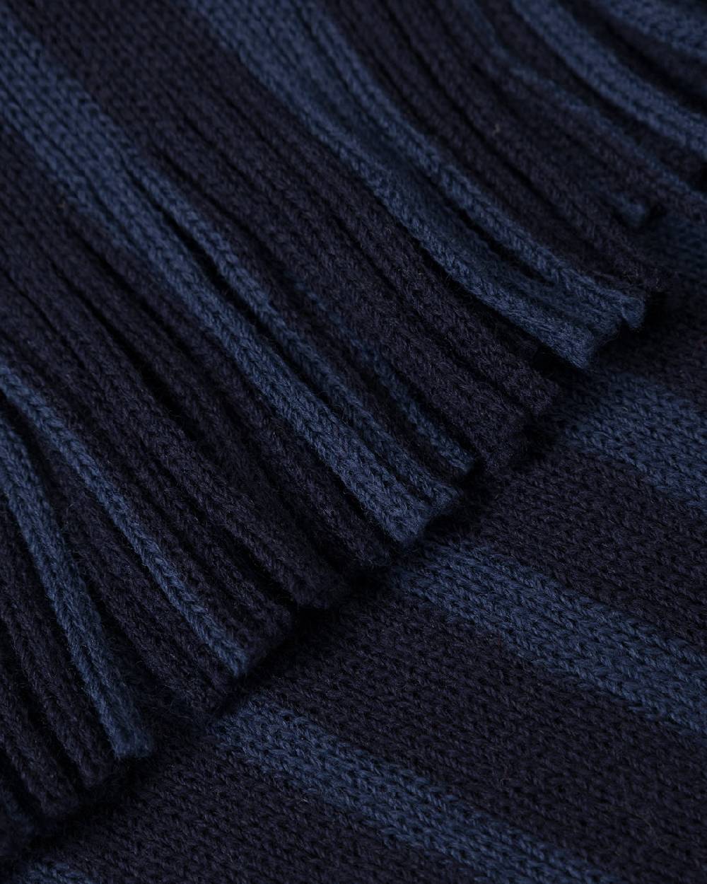 Rotholz Gestrickter Schal Merinowolle - Blau Gestreift Bis zu 65% Rabatt