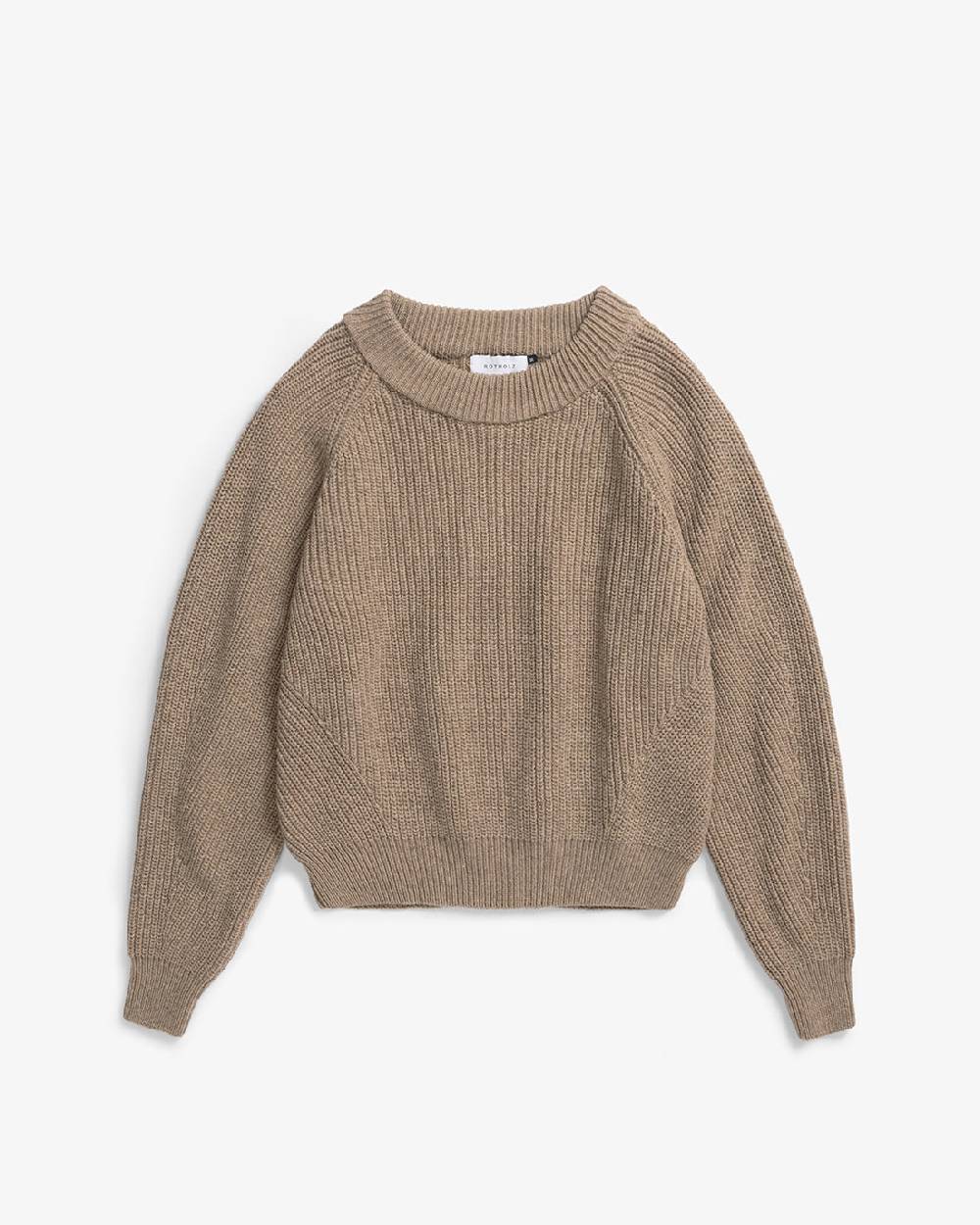 Rotholz Grober Strickpullover Recycelte Wolle - Beige Bis zu 55% Rabatt