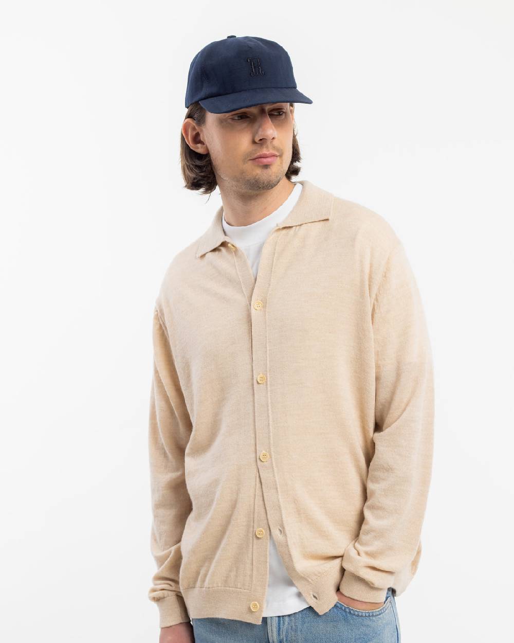 Rotholz Strick Shirt Merinowolle - Sand 50% Rabatt mit kostenlosem Versand