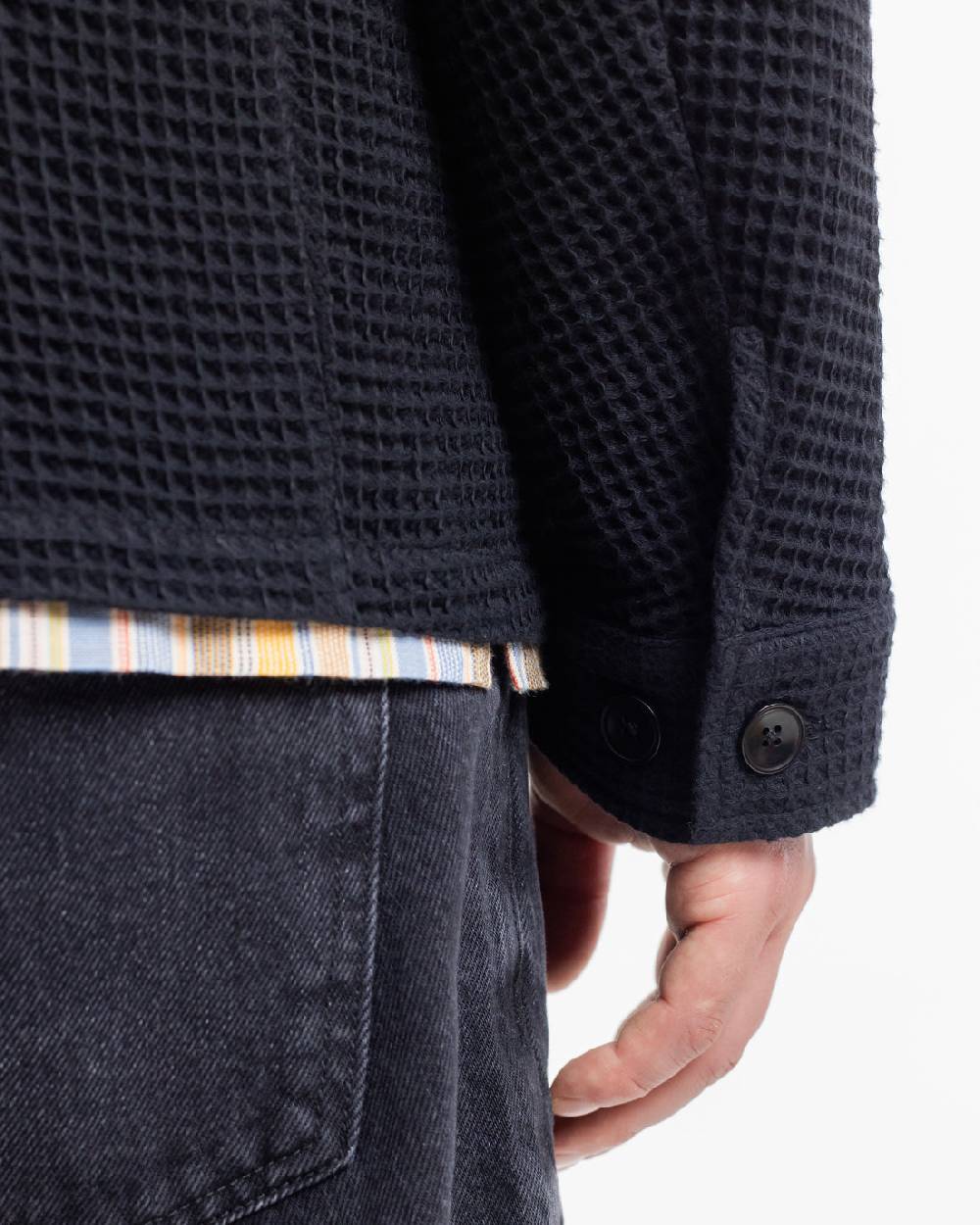 Rotholz Workwear Jacke Waffle Cotton - Schwarz Begrenzt auf 3 Tage