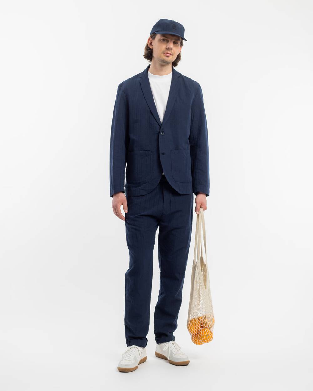Rotholz Workwear Blazer Leinen Mix - Dunkelblau Im Verkauf