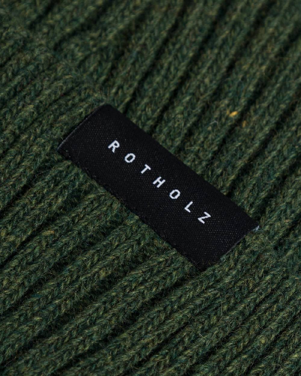 Rotholz Kurze Mütze Wollmix Ripp - Grün Hotsell