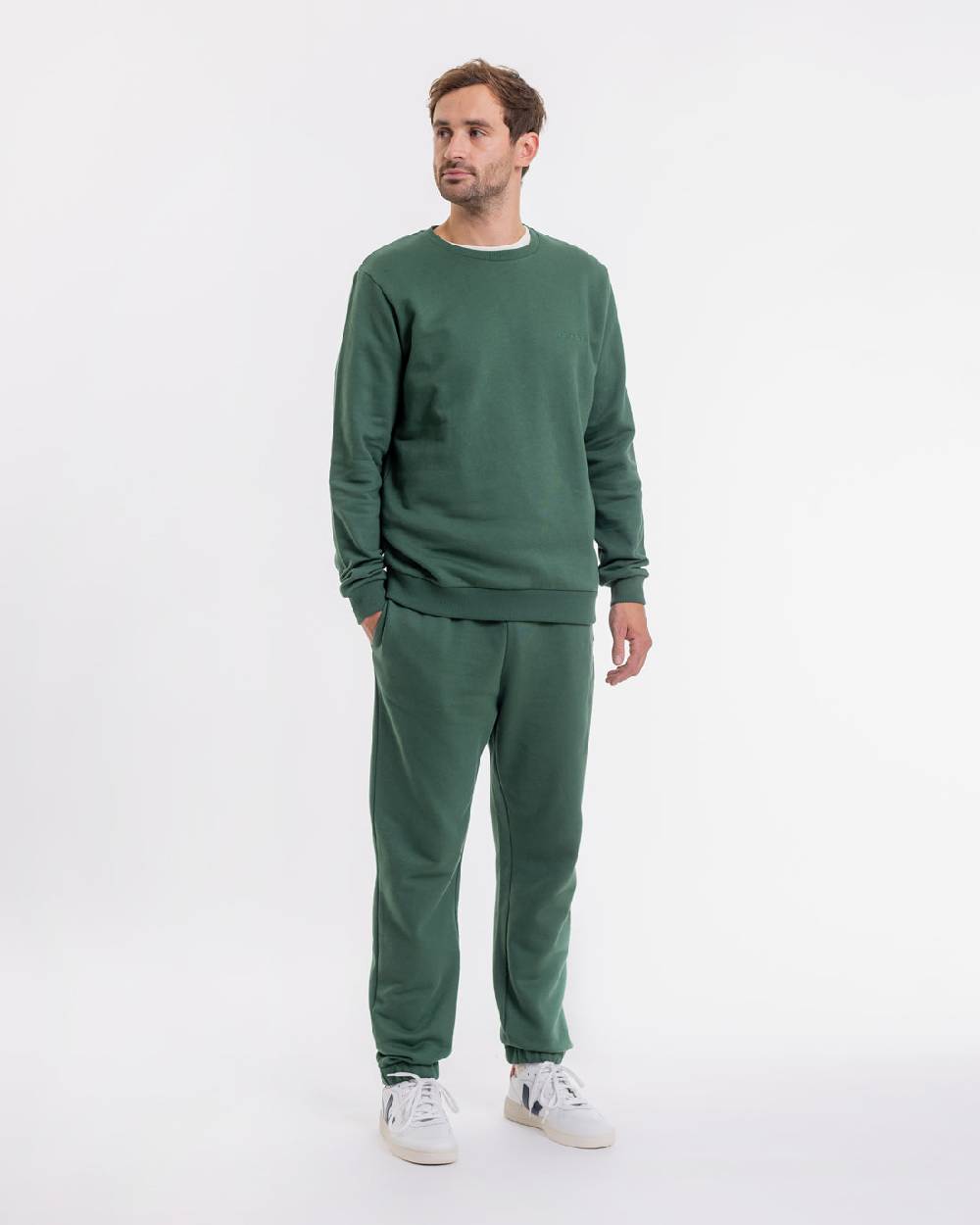 Rotholz Logo Sweatpants aus Bio-Baumwolle Grün Kostenloser Versand
