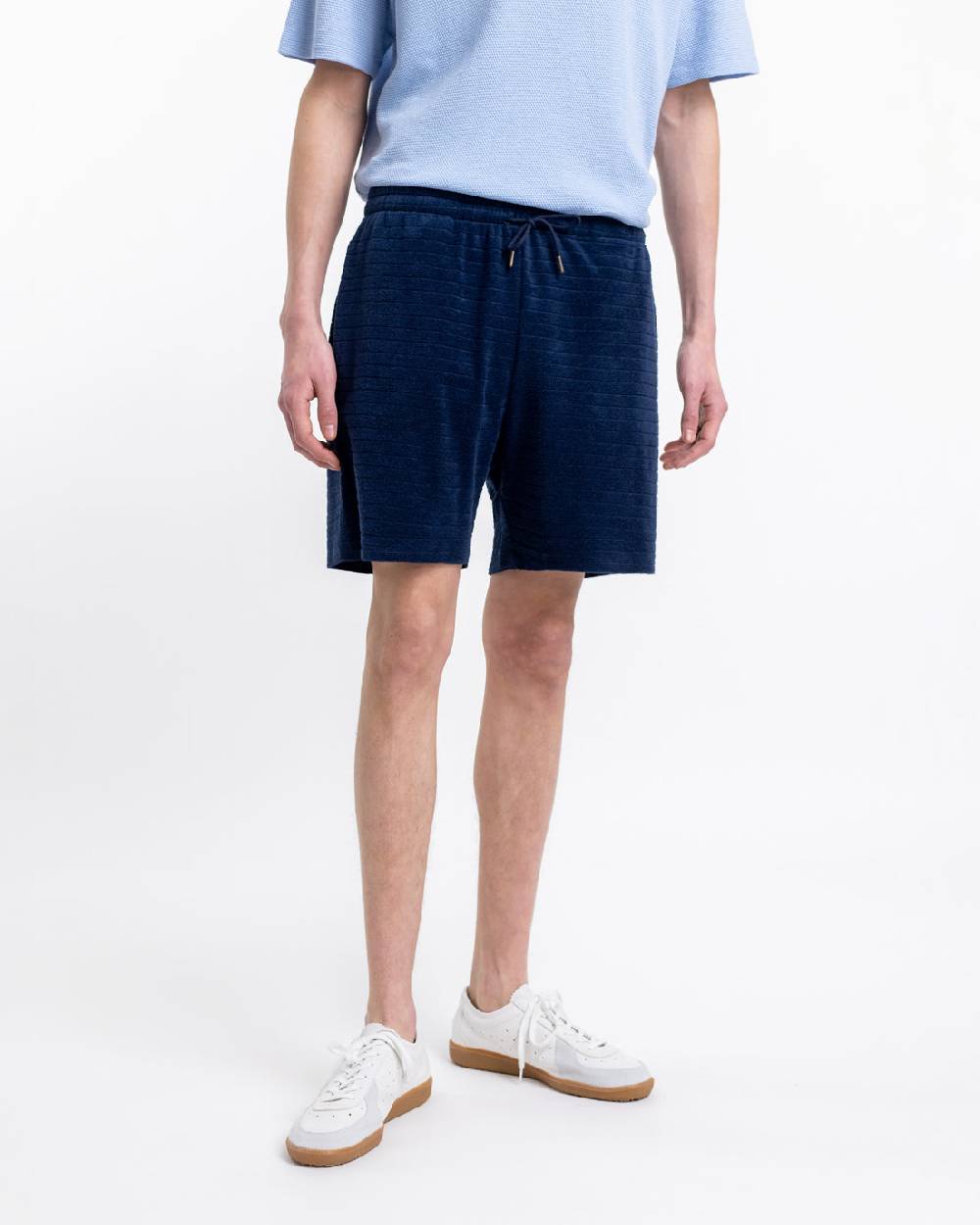 Rotholz Frottee Shorts aus Bio-Baumwolle Blau Limitierter Zeitrabatt