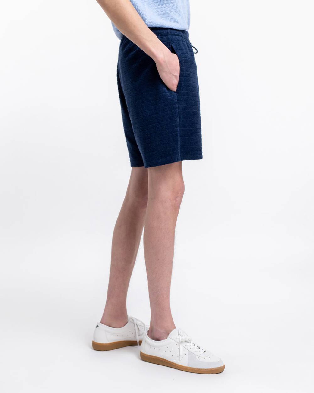 Rotholz Frottee Shorts aus Bio-Baumwolle Blau Limitierter Zeitrabatt