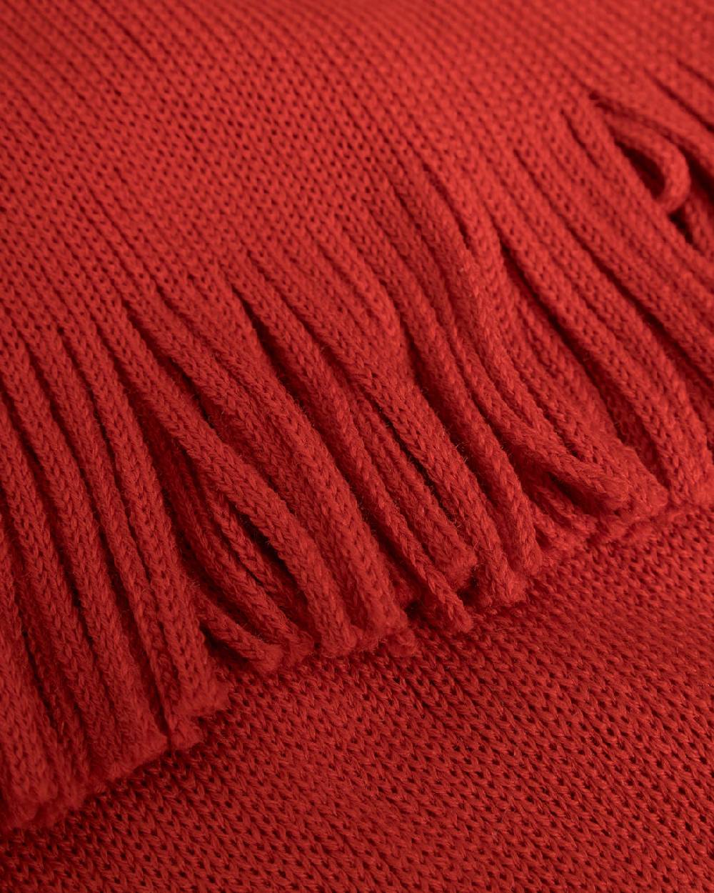 Rotholz Gestrickter Schal Merinowolle - Rot Weihnachtsangebot