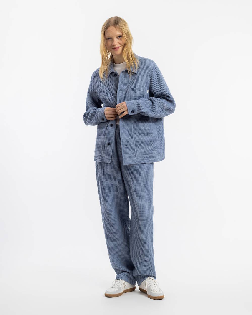 Rotholz Workwear Jacke Waffle Cotton - Hellblau Exklusive Angebote