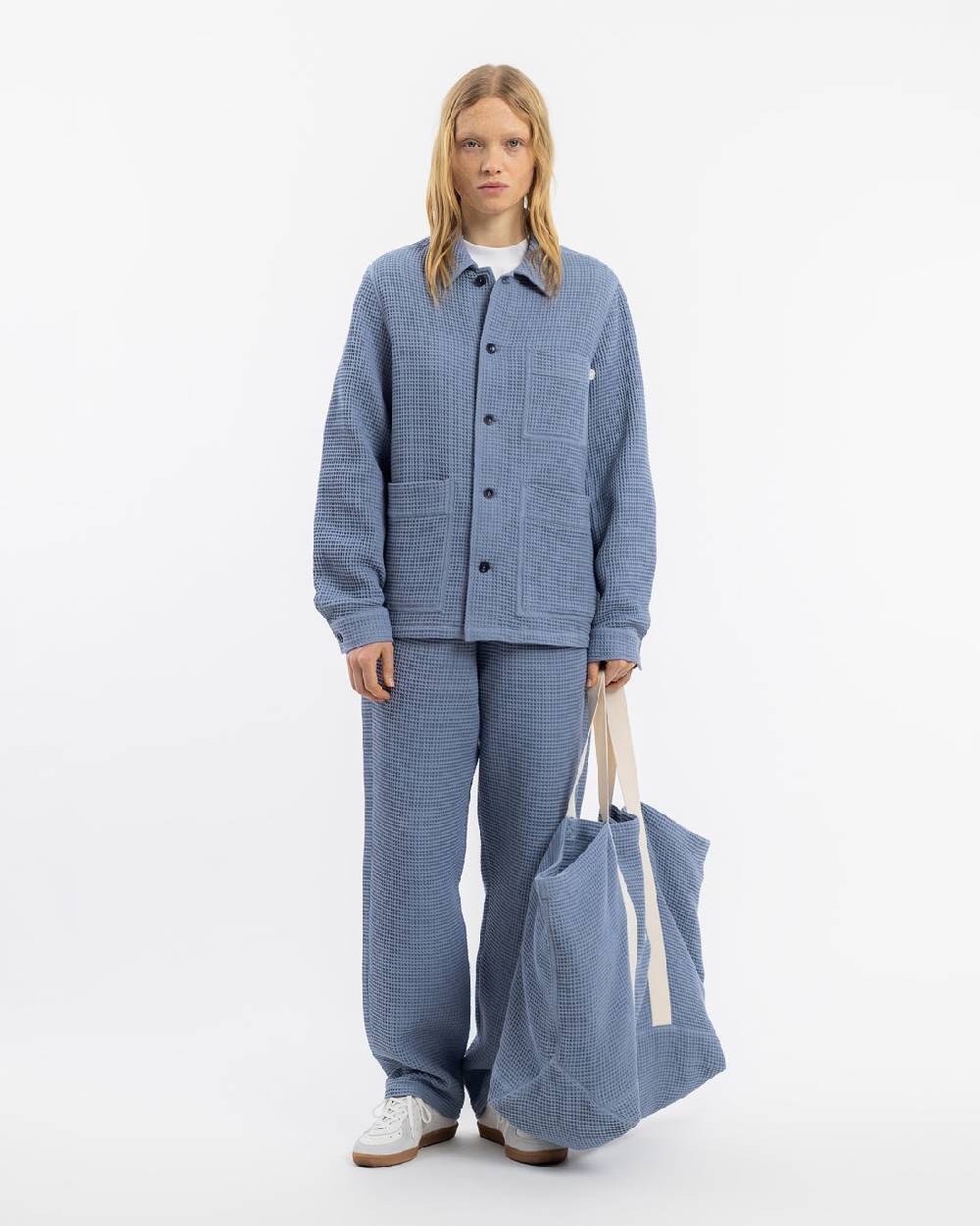 Rotholz Workwear Jacke Waffle Cotton - Hellblau Exklusive Angebote