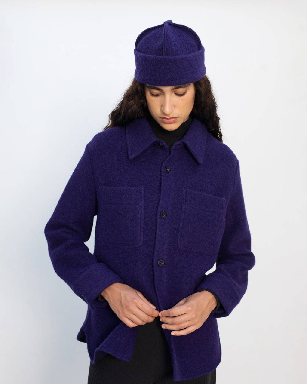 Rotholz Dickes Overshirt Bio Wollmischung - Lila Große Rabatte