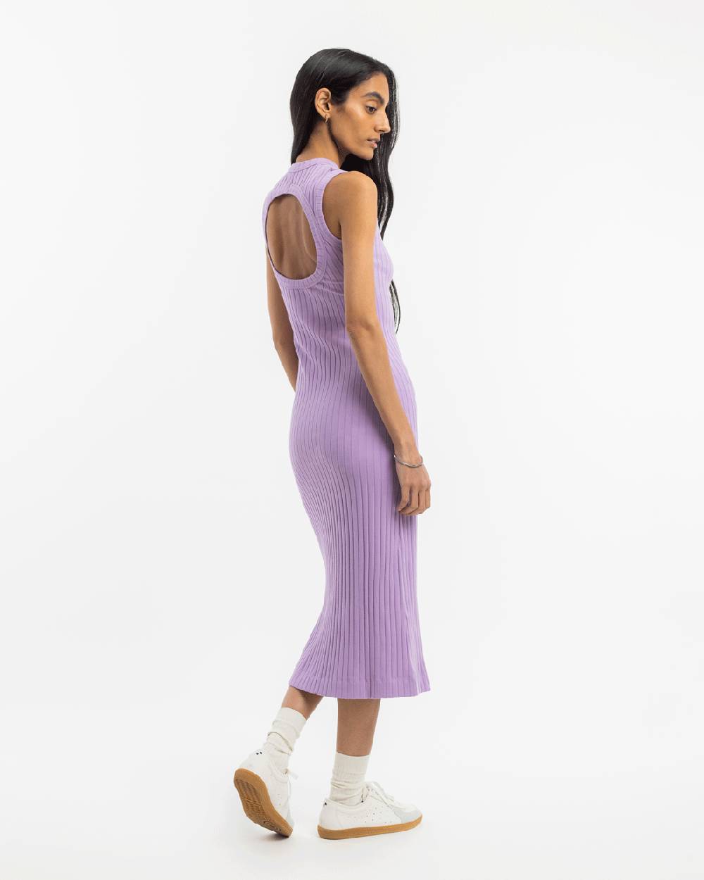 Rotholz Geripptes Kleid Bio Baumwolle - Lavendel Sonderangebote