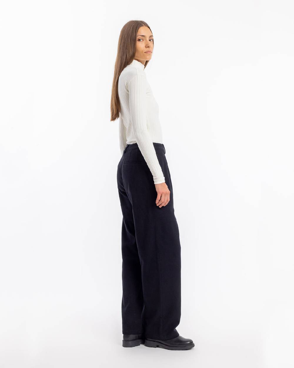 Rotholz Geripptes Longsleeve Bio Baumwolle - Off-White Tiefpreis