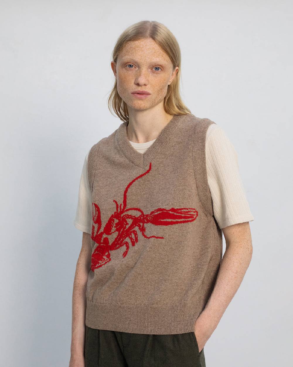 Rotholz Lobster Weste Recycelte Wolle - Braun Begrenzte Freigabe