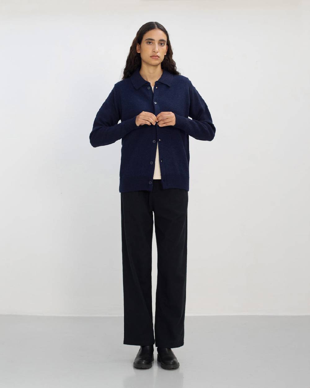 Rotholz Strick Shirt Merinowolle - Blau Letzte 2 Tage