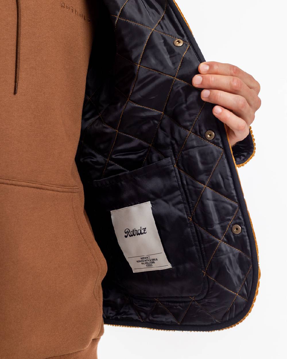 Rotholz Gesteppte Cord Jacke - Toffee Zeitbegrenzte Promotion
