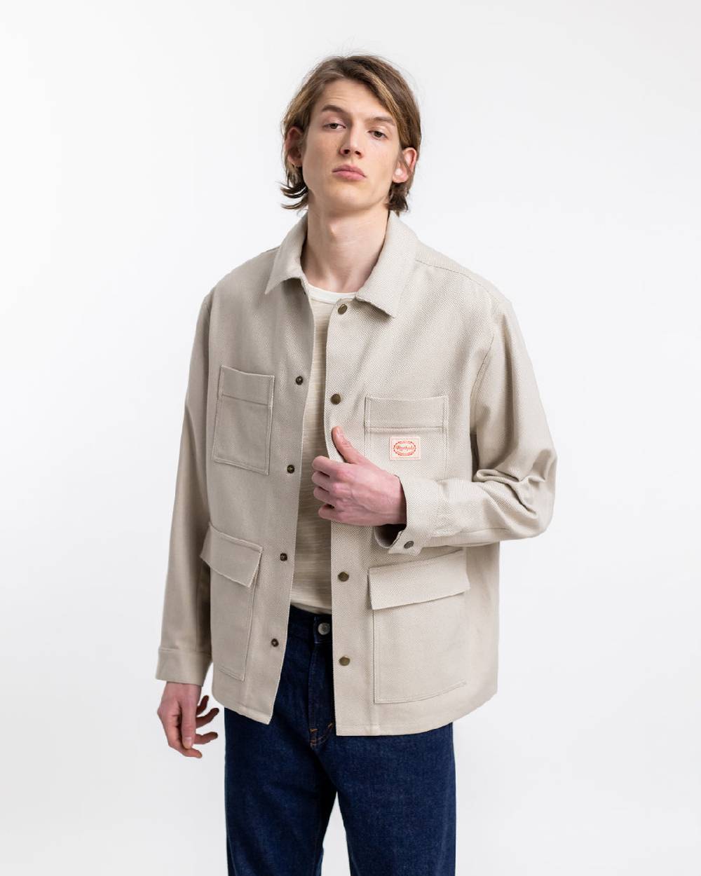 Rotholz Leichte Jacke aus Bio Canvas Beige Kariert Nur für heute