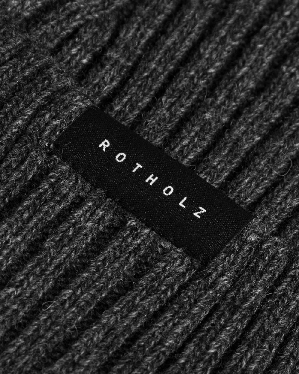 Rotholz Kurze Mütze Wollmix Ripp - Anthrazit Speichern exportieren