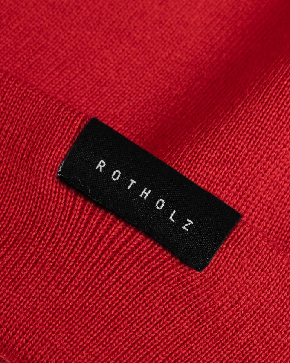 Rotholz Klassische Mütze Bio Merinowolle - Rot Black Friday Preise
