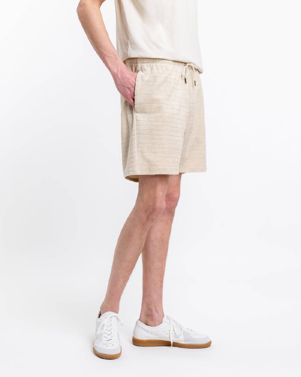 Rotholz Frottee Shorts aus Bio-Baumwolle Creme Angebote