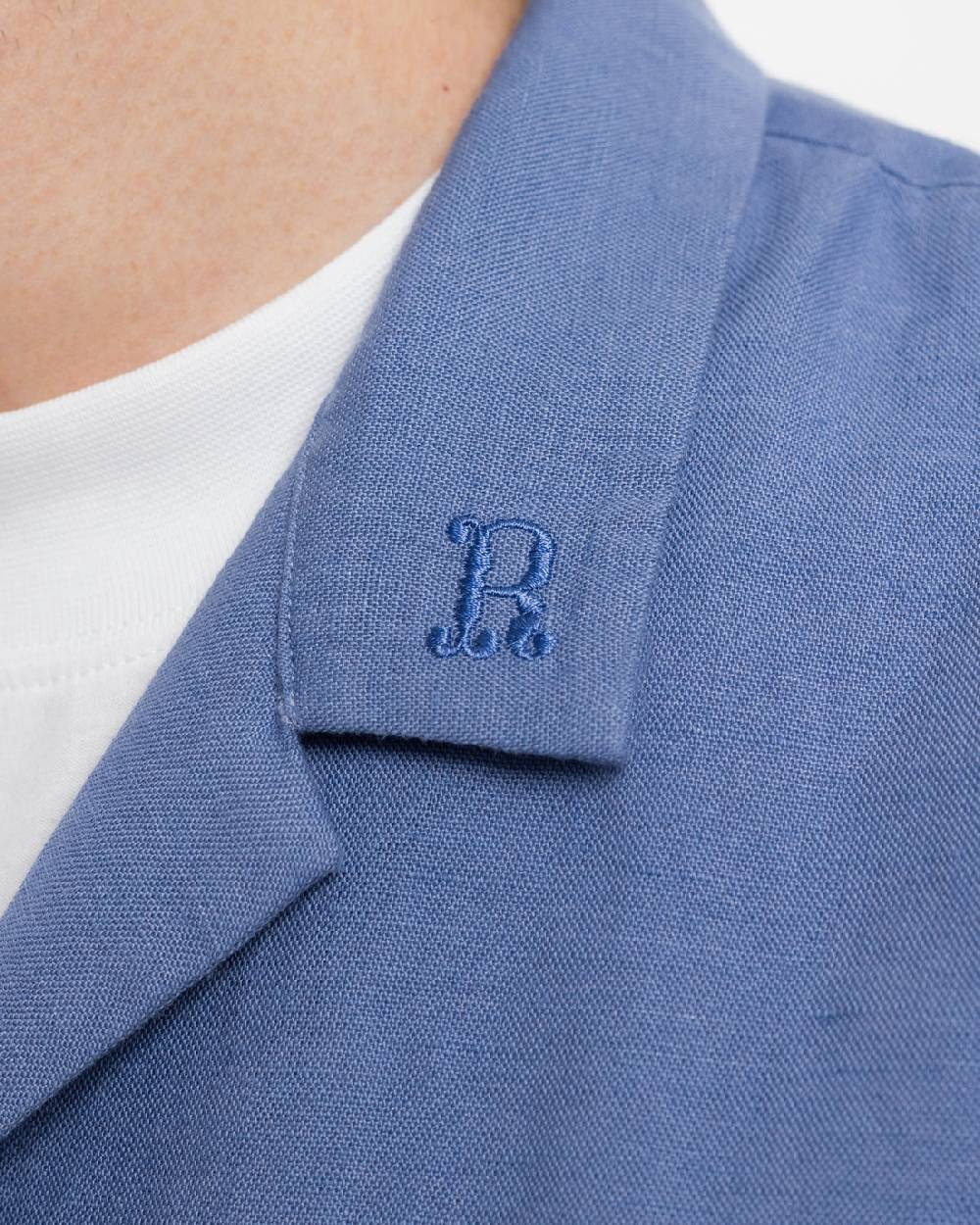 Rotholz Bowling Shirt Leinen Mix - Hellblau Limitierter Zeitrabatt