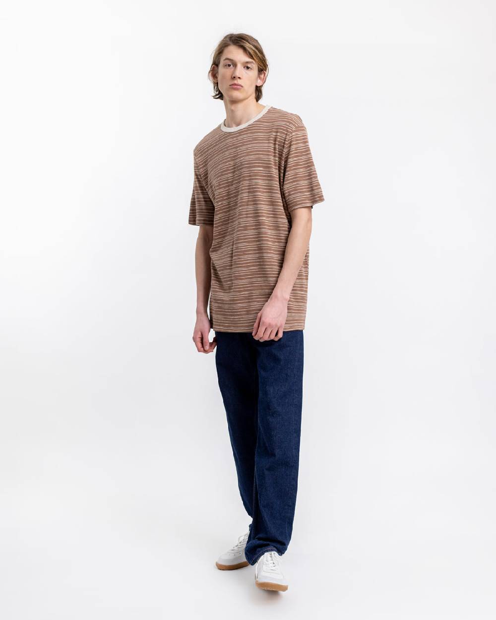 Rotholz Gestreiftes T-Shirt Braun Sonderangebot