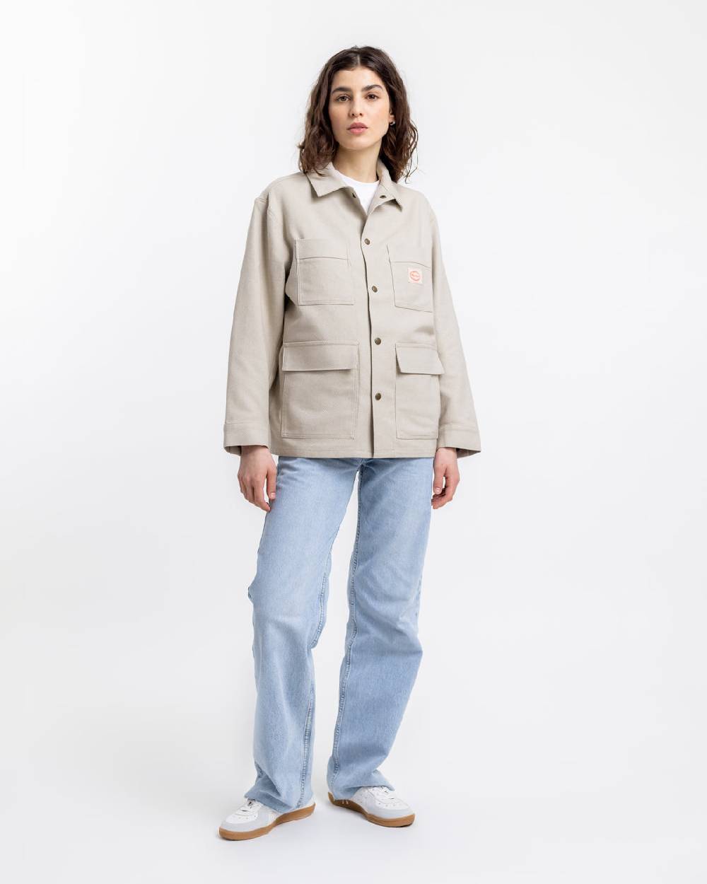 Rotholz Leichte Jacke aus Bio Canvas Beige Kariert Blitzangebot