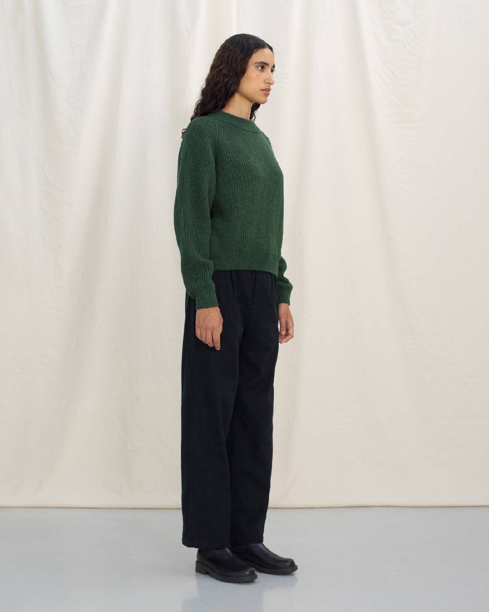 Rotholz Grober Strickpullover Recycelte Wolle - Grün Kauf eins, bekomm eins gratis