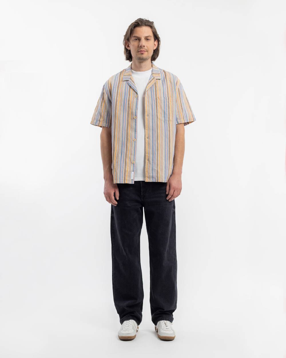 Rotholz Bowling Shirt Leinen Mix - Gestreift Kostenlose Rückgabe