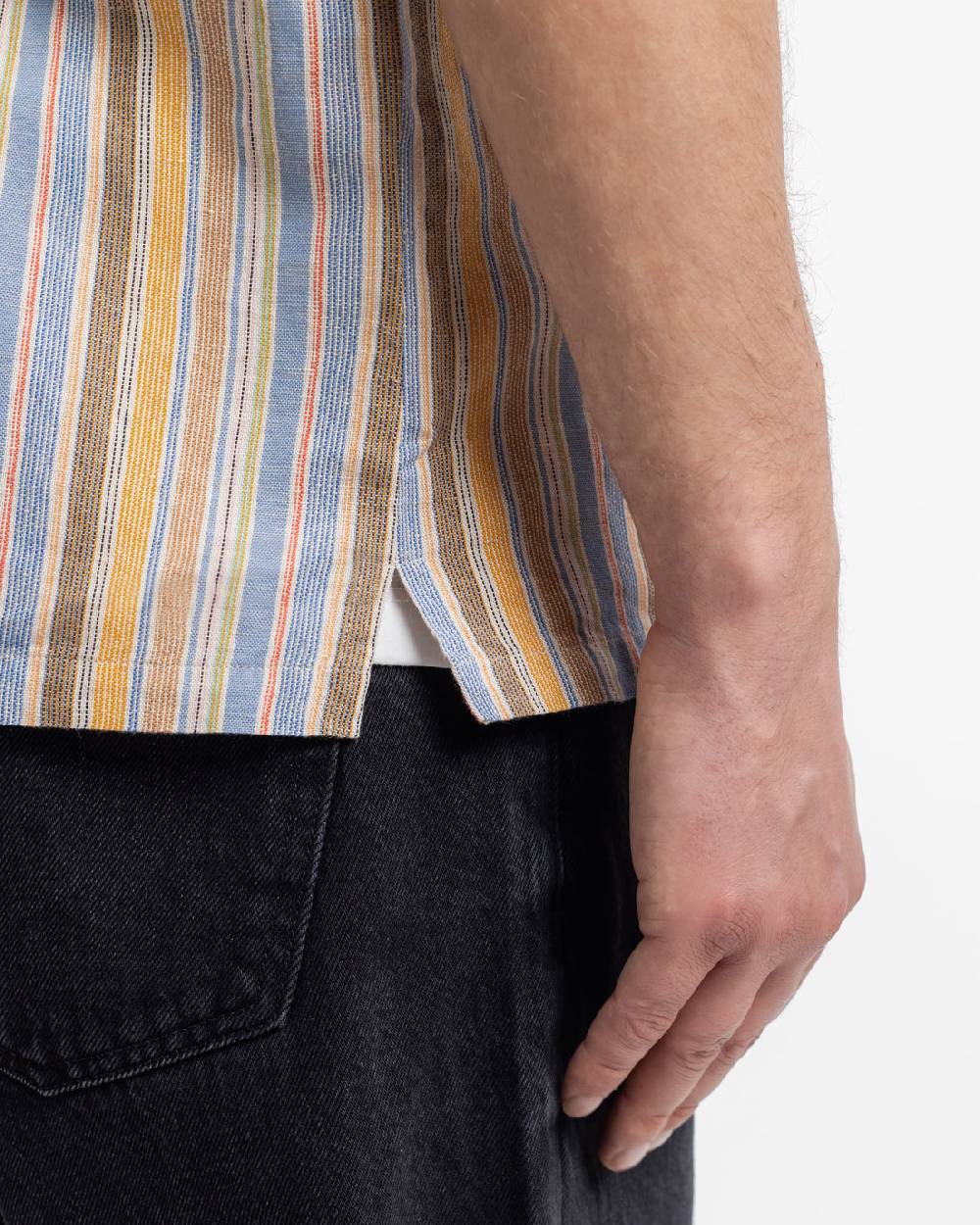 Rotholz Bowling Shirt Leinen Mix - Gestreift Kostenlose Rückgabe