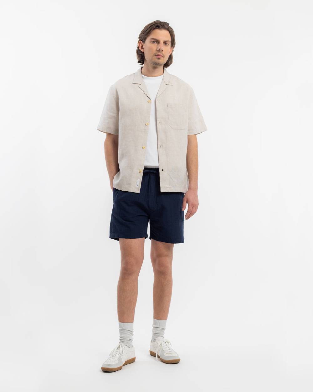 Rotholz Bowling Shirt Leinen Mix - Weiß Begrenzte Freigabe