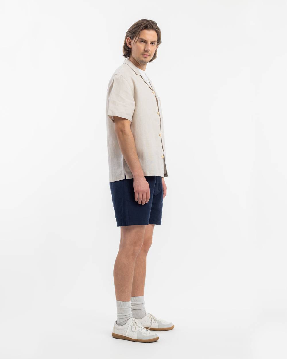Rotholz Bowling Shirt Leinen Mix - Weiß Begrenzte Freigabe
