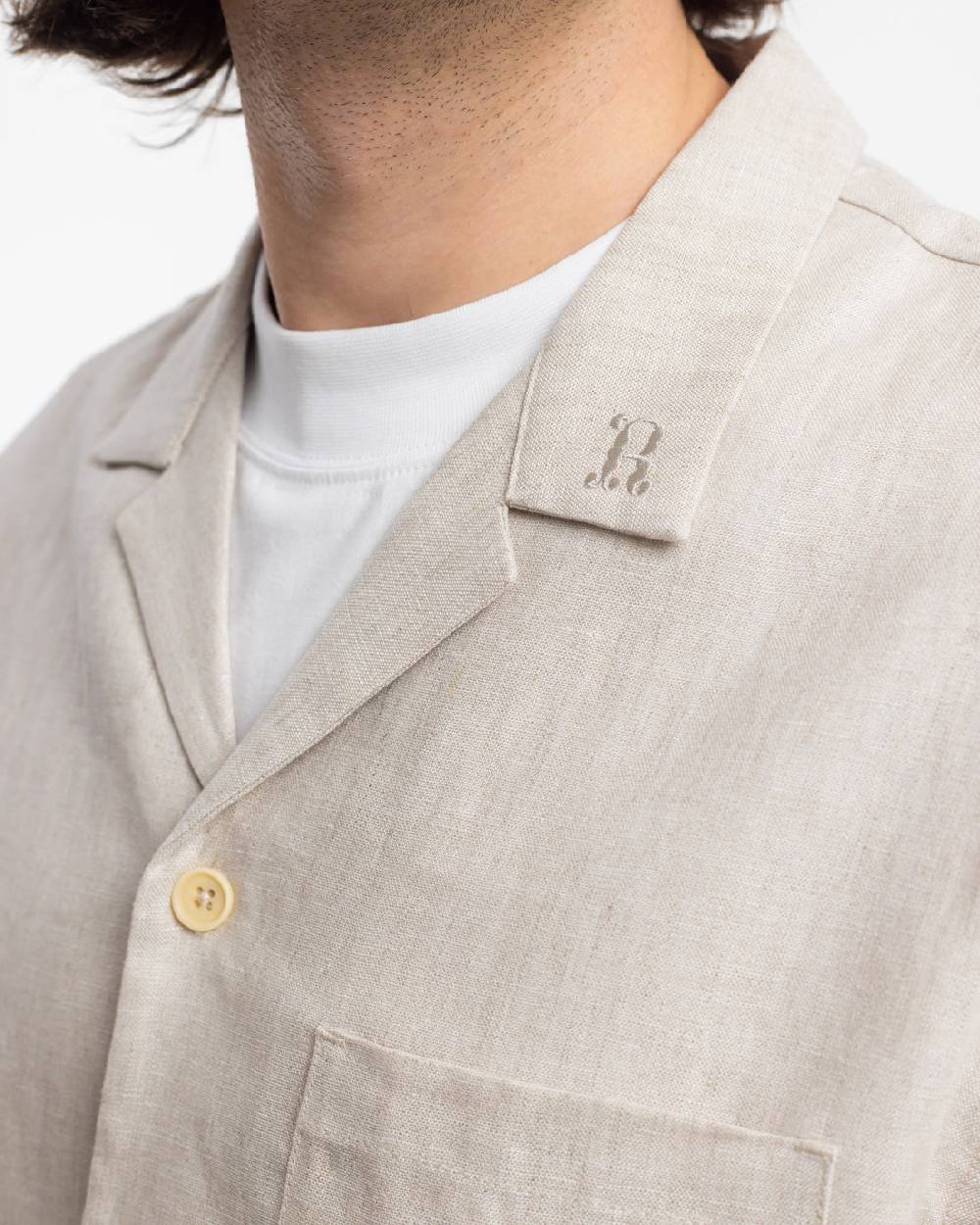 Rotholz Bowling Shirt Leinen Mix - Weiß Begrenzte Freigabe
