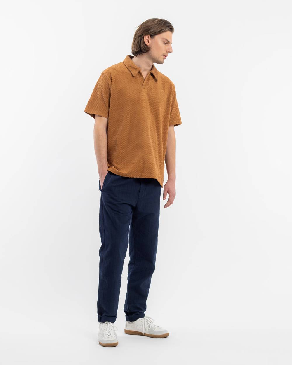 Rotholz Frottee Polo Bio Baumwolle - Karamell Neueste Stile