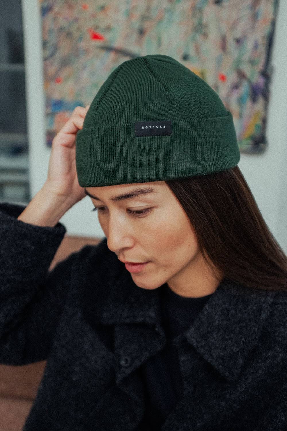 Rotholz Kurze Mütze Merino Fein - Olive Discount Store für neue Produkte