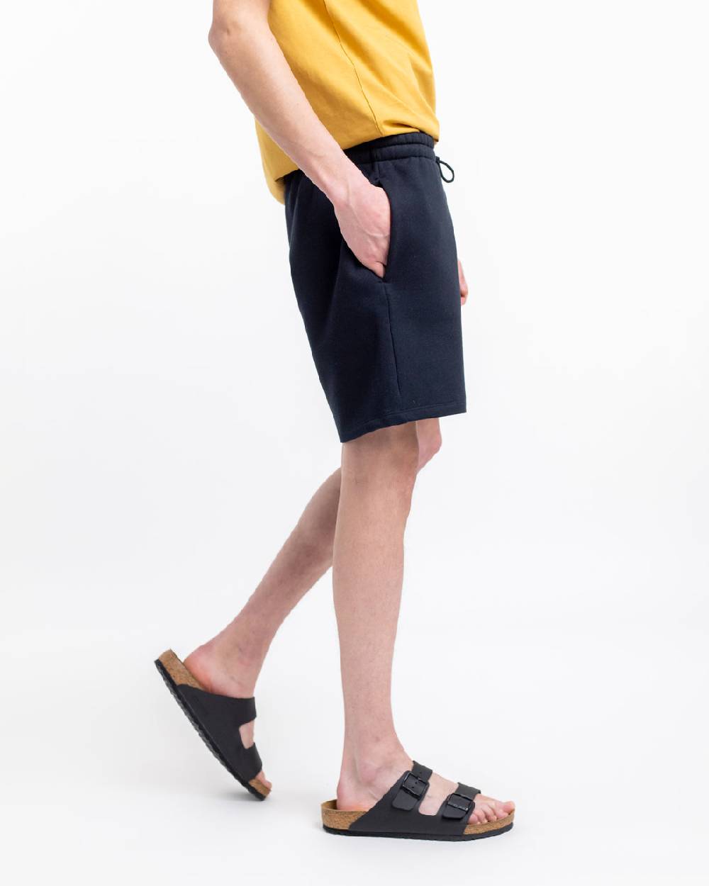 Rotholz Logo Sweatshorts aus Bio-Baumwolle Schwarz Super Rabatt
