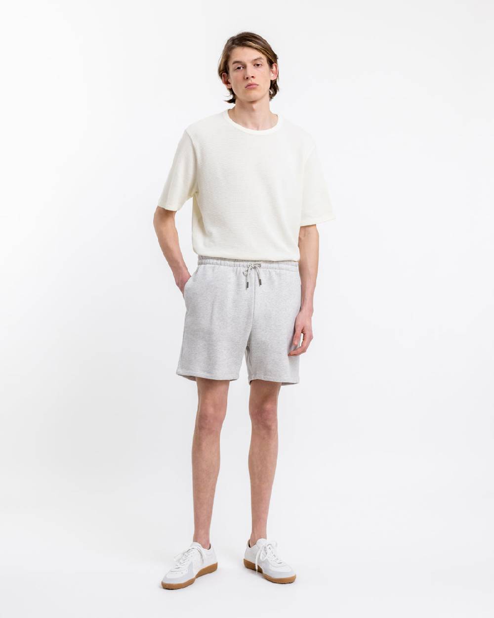 Rotholz Logo Sweatshorts aus Bio-Baumwolle Grau Riesige Rabatte