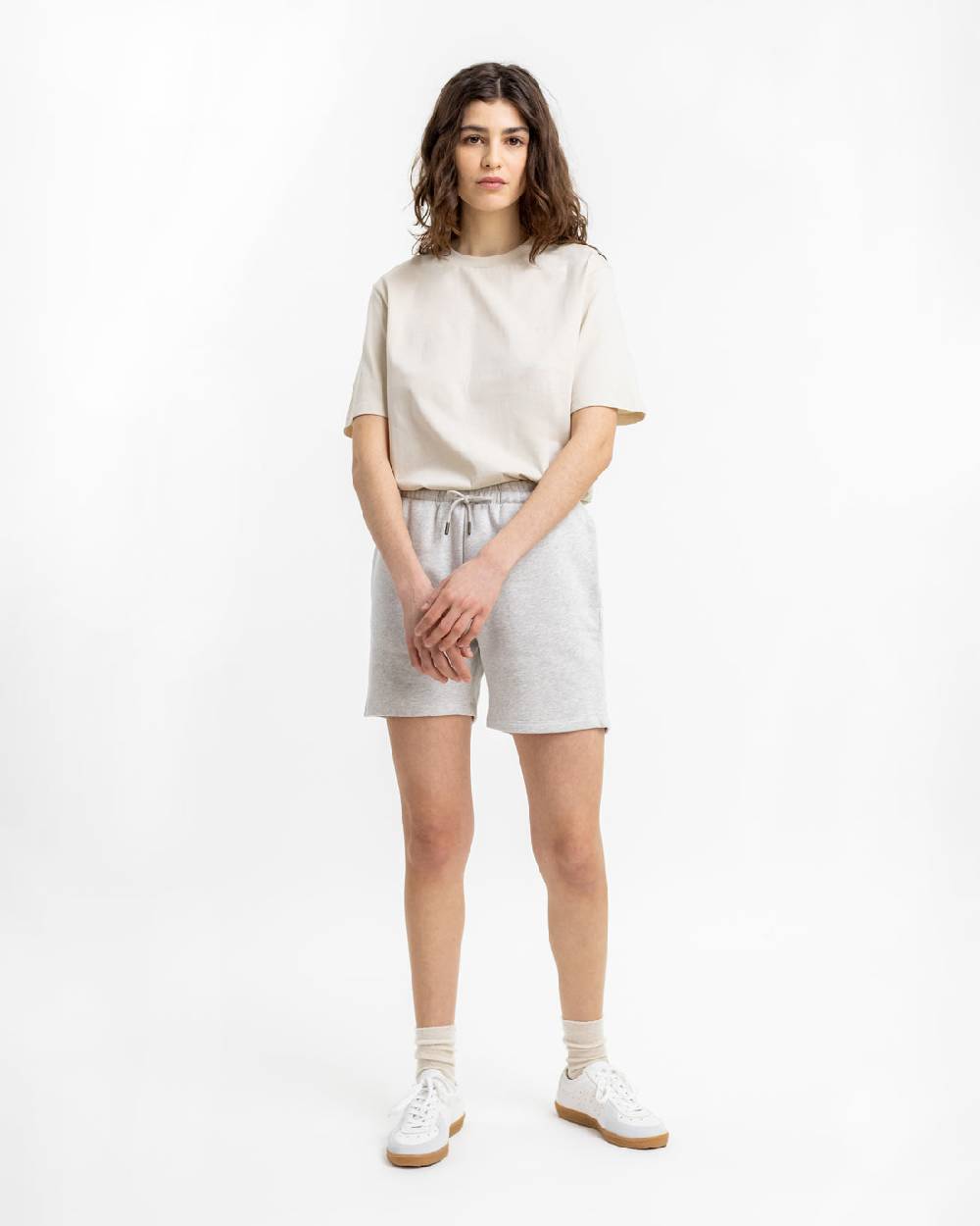 Rotholz Logo Sweatshorts aus Bio-Baumwolle Grau Blitzverkäufe