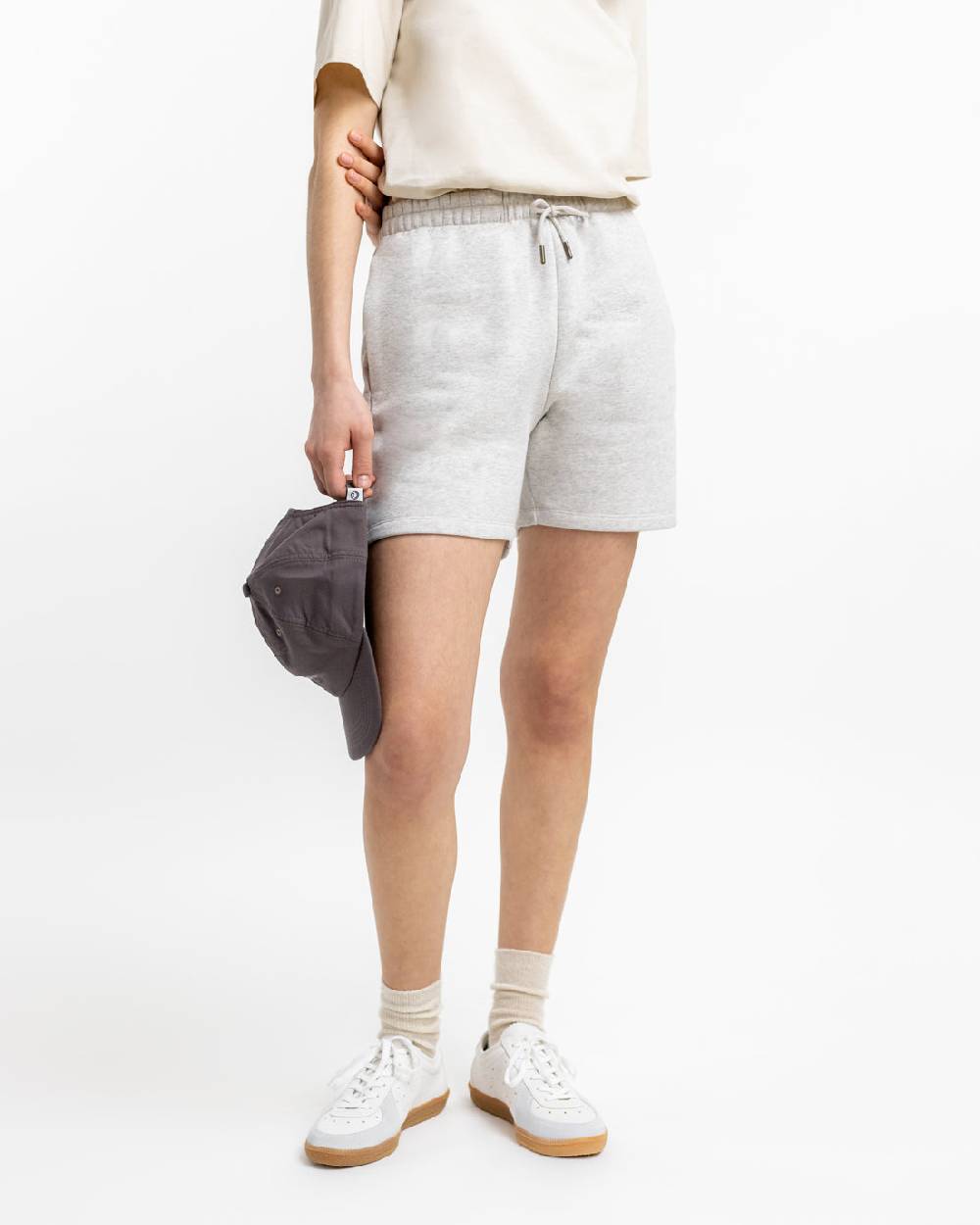 Rotholz Logo Sweatshorts aus Bio-Baumwolle Grau Blitzverkäufe