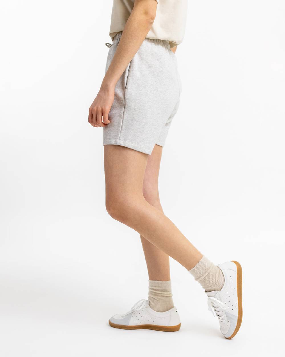 Rotholz Logo Sweatshorts aus Bio-Baumwolle Grau Blitzverkäufe