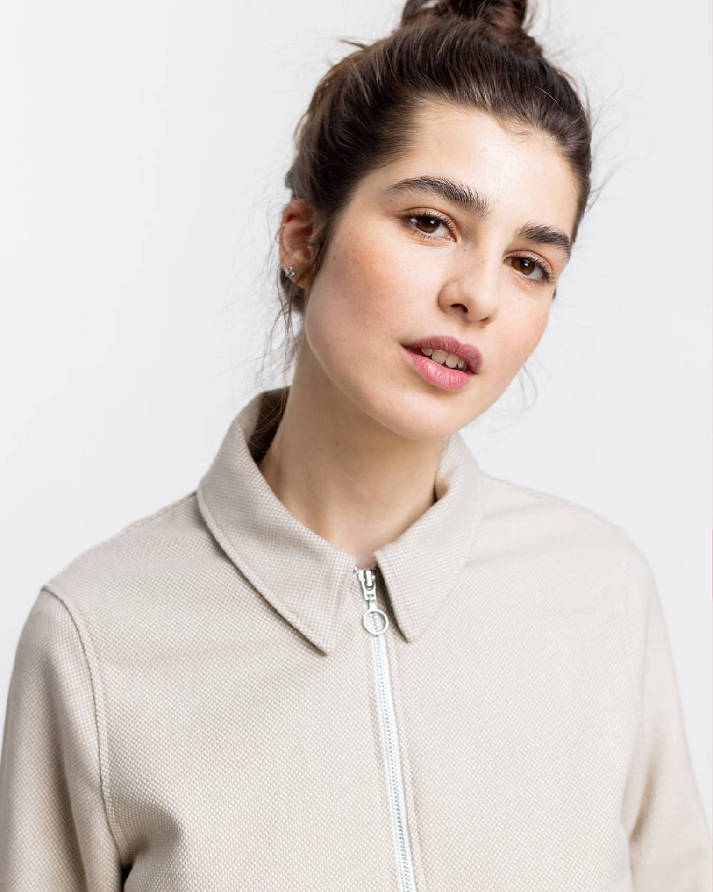 Rotholz Kurze Jacke aus Bio Canvas Beige Kariert Limitierter Zeitrabatt