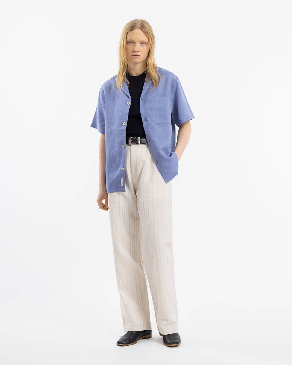 Rotholz Bowling Shirt Leinen Mix - Hellblau Speichern exportieren