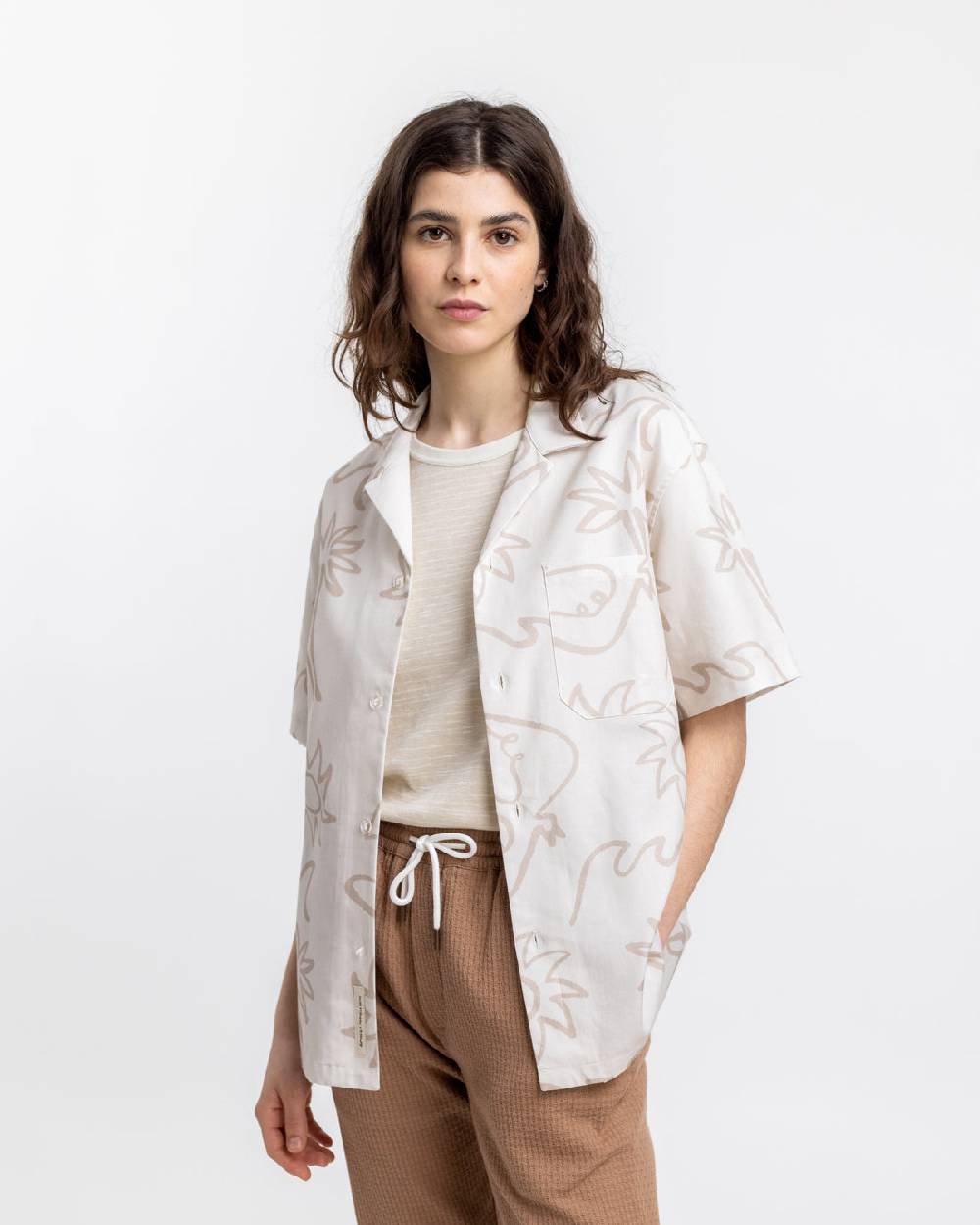 Rotholz Beachside Bowling Hemd Off-White Im Verkauf