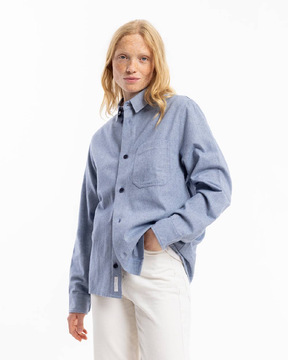 Rotholz Hemd Bio Baumwolle - Denim Blau zollfrei