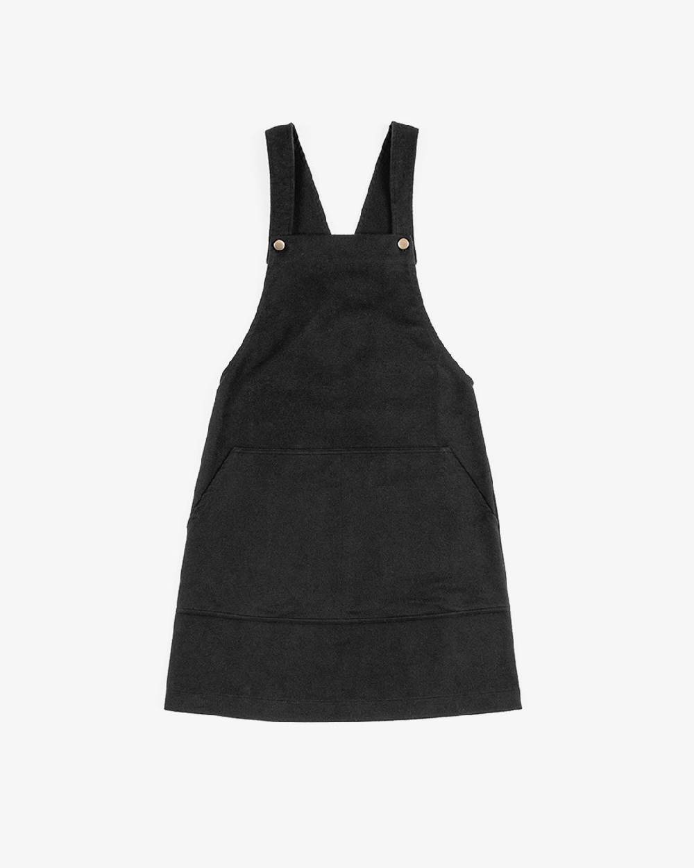 Rotholz Moleskin Latzkleid Bio Baumwolle - Schwarz