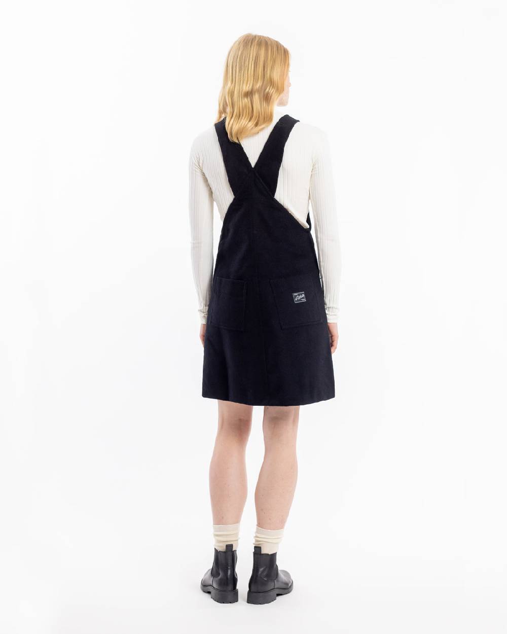Rotholz Moleskin Latzkleid Bio Baumwolle - Schwarz Preisnachlass