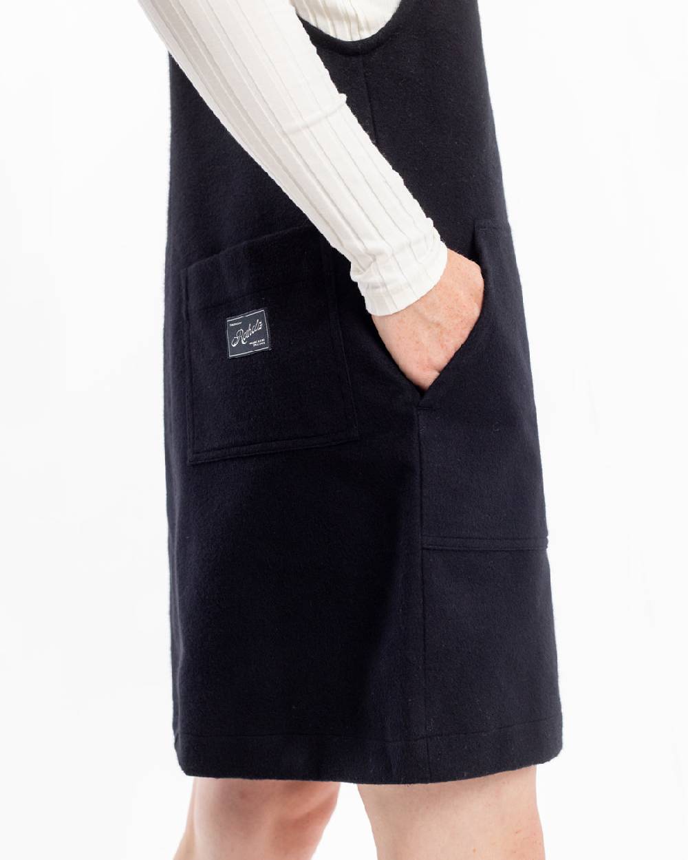 Rotholz Moleskin Latzkleid Bio Baumwolle - Schwarz Preisnachlass