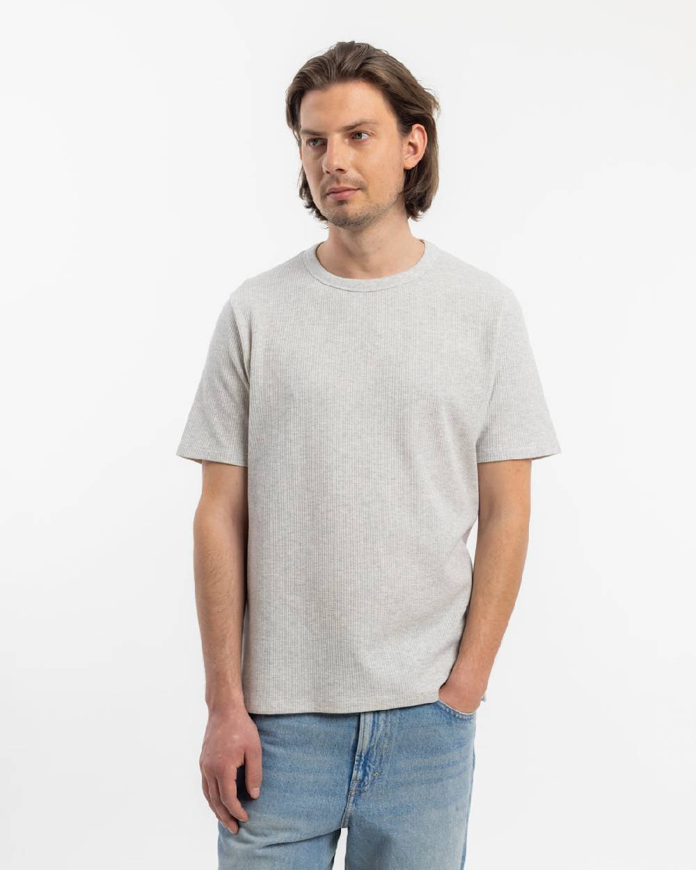 Rotholz Waffel T-Shirt Bio-Baumwolle - Grau Bis zu 55% Rabatt