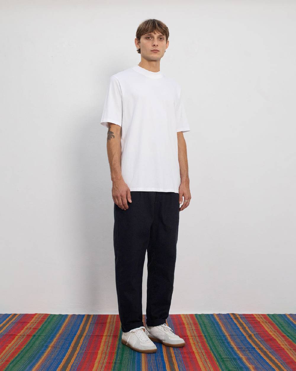 Rotholz Basic T-Shirt mit breitem Kragen Bio Baumwolle - Weiß Clearance-Verkauf