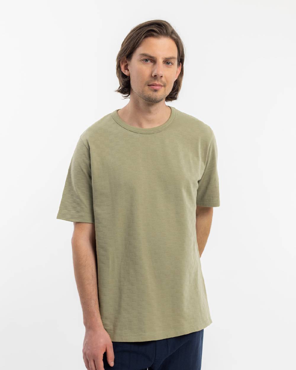 Rotholz Strukturiertes T-Shirt Bio Baumwolle - Grün Black Friday Preise