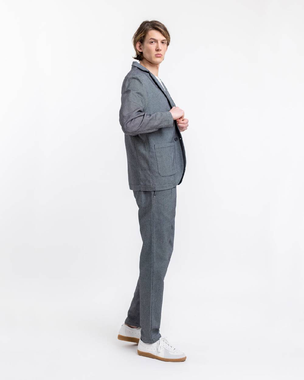 Rotholz Workwear Blazer aus Bio Canvas Schwarz Kariert zollfrei